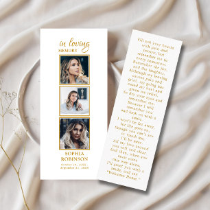 Simple Funérailles 3 Photo Carte de prière de Symp