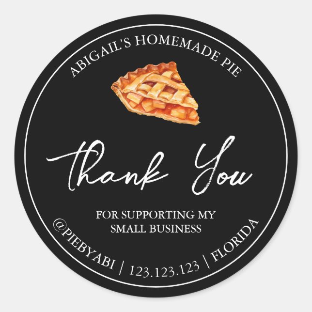 Simple gâteau à tarte fait maison Merci Étiquette (Devant)