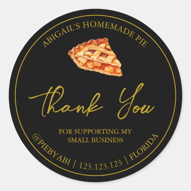 Simple gâteau à tarte fait maison Merci Étiquette (Devant)