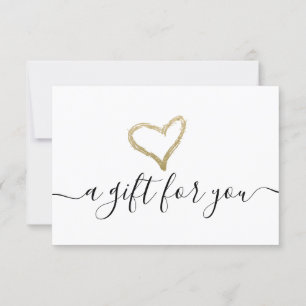 Simple Gold Foil Coeur certificat cadeau