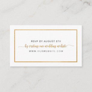 Simple Gold Frame mariage RSVP carte en ligne