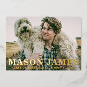 Simple Gold Modern Photo Faire-part de graduation