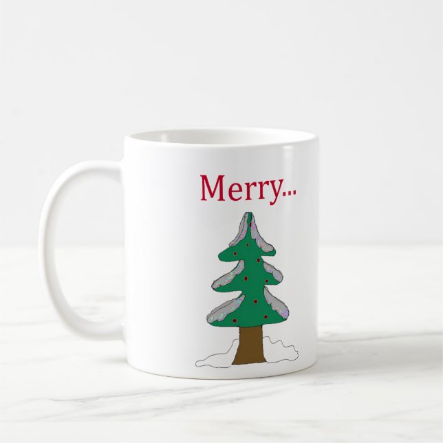 Simple Graphisme Arbre de Noël Café Mug (Gauche)