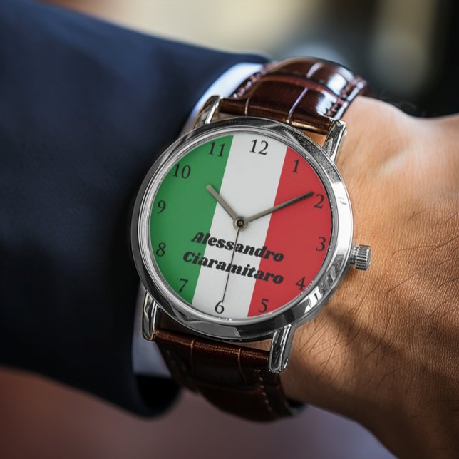 Simple Gras Drapeau Italien Personnalisé Montre (Flag of Italy Italian Flag Personalized Watch
Orologio Con Bandiera Italiana)