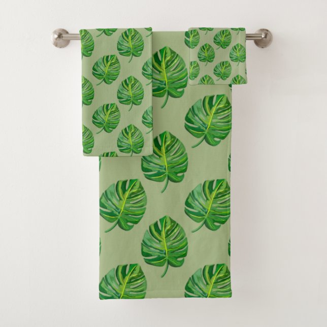 Simple Green Motif de feuille de Monstera sur fond (En situation)