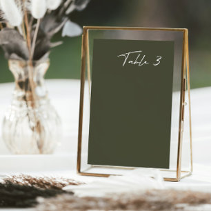 Simple gris foncé moderne Mariage Numéro de table