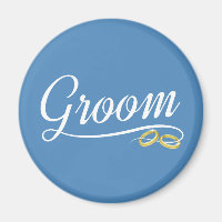 Simple Groom Floral Wedding Calligraphie | Aimant
