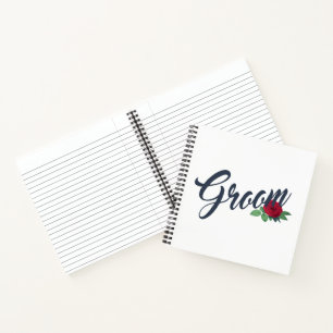 Simple Groom Floral Wedding Calligraphy Cahier
