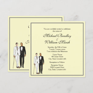Simple Groom Jaune et Groom Gay Wedding Invitation
