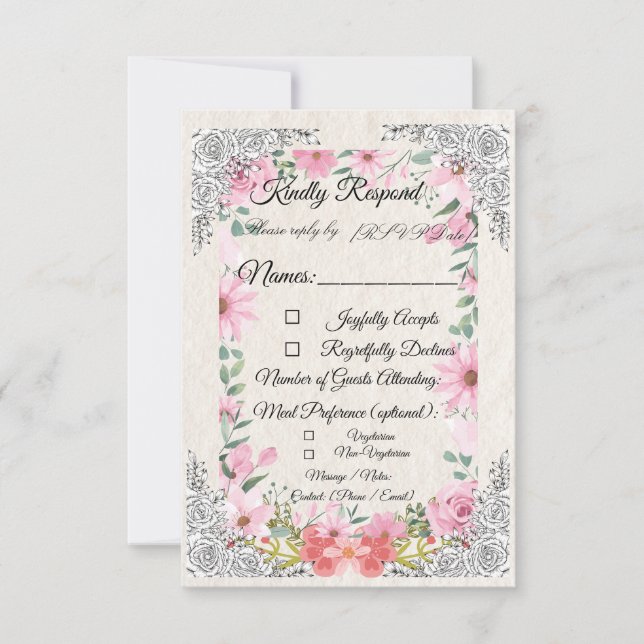 Simple Indian Wedding RSVP Card | Elegant  (Devant)