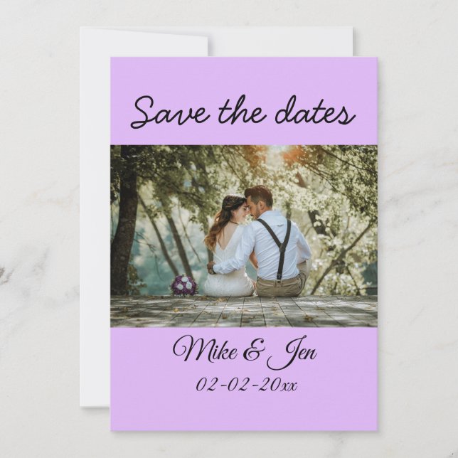 simple invitation de dates de sauvegarde photo col (Devant)