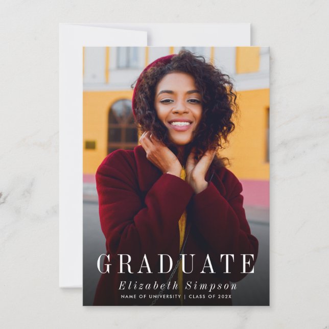 simple invitation et faire-part de remise de diplô (Devant)