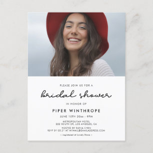 Simple invitation photo de la douche nuptiale