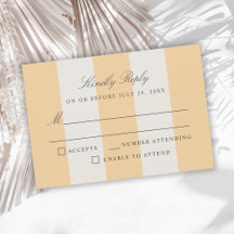 Simple Jaune Cabane Rayures Mariage RSVP