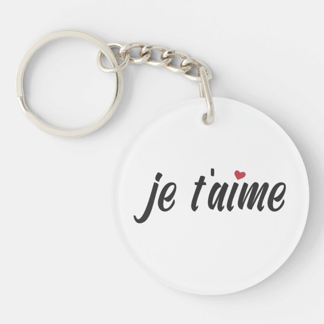 Simple Je T'aime Je t'aime Valentine | Porte-clé (Devant)