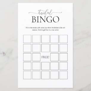 Simple jeu de Fête des mariées de bingo nuptiale m