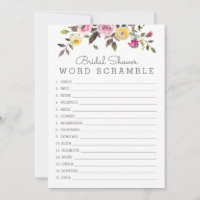 Simple joli Word Scramble Carte de jeu