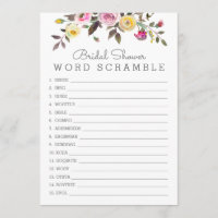 Simple Jolie Word Scramble Carte de Jeu