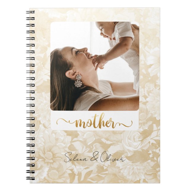 Simple Journal Photo Pailleté Or Maman (Devant)