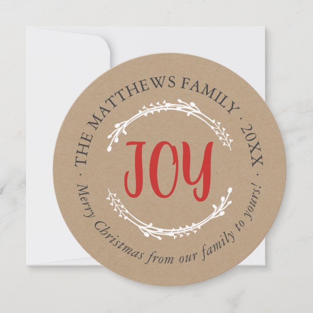Simple Joy Circle Holiday Carte photo (Devant)