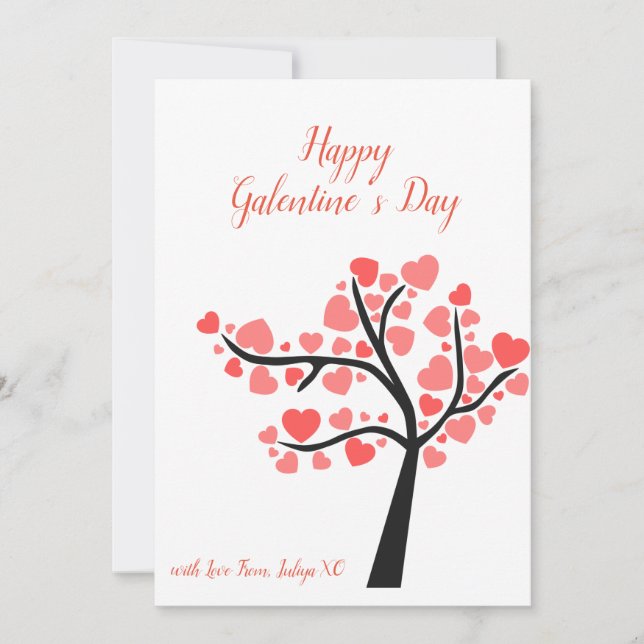 Simple Joyeuse Carte de Fête de Galentine (Devant)