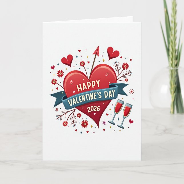 Simple Joyeux Carte de la Saint-Valentin 2026 (Devant)