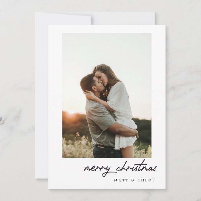 Simple Joyeux Carte photo de Noël (Devant)