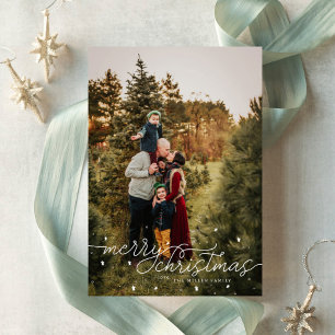 Simple Joyeux Carte photo de Noël avec Snowflakes