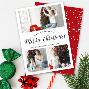 Simple Joyeux Noël Script Carte photo de vacances
