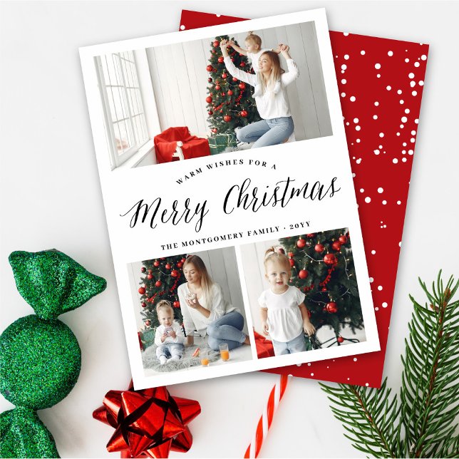 Simple Joyeux Noël Script Carte photo de vacances (Créateur téléchargé)