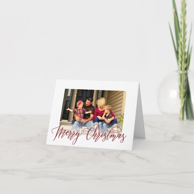 Simple Joyeux Noël Script Photo Carte de voeux (Devant)