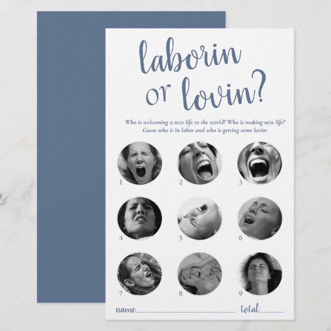 Simple laboratoire ou Lovin | Dusty Blue Game Card (Devant / Derrière)