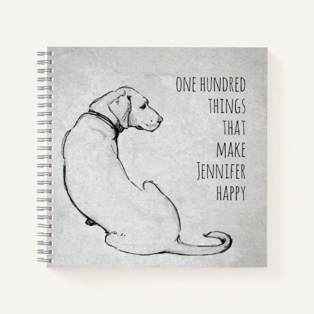 Simple Labrador Dog Art Gratitude Journal (Devant)