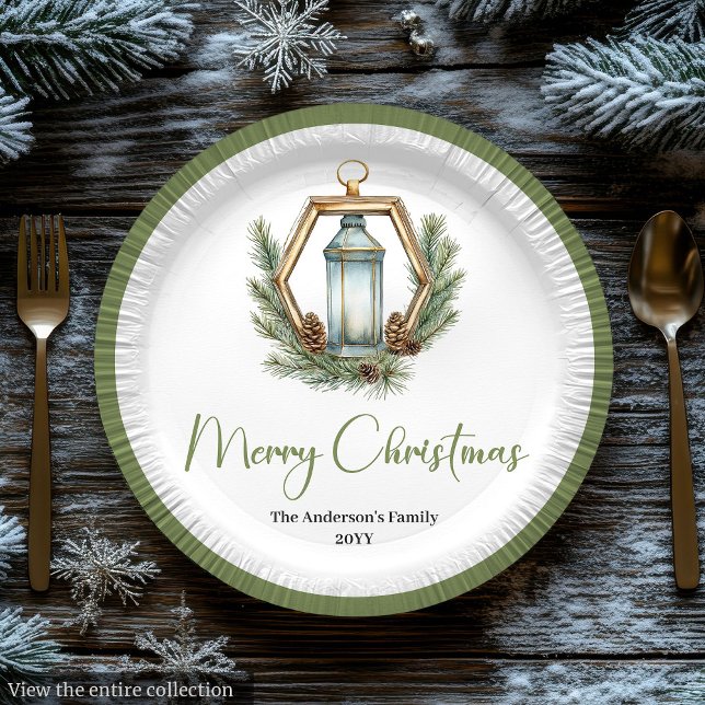 Simple lanterne de Noël bohème sur assiette neutre (Simple Bohemian Christmas Lantern in Neutral Plate

)