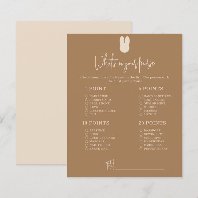 Simple lapin Quel est le contenu de ton sac baby s (Devant / Derrière)