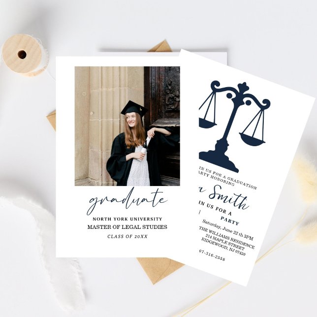 Simple Law University Graduation Party Invitation (Créateur téléchargé)