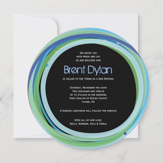 Simple Lines Bat Bar Mitzvah Invitation (Devant)