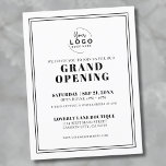Simple Logo Business Grand Ouverture Invitation<br><div class="desc">Une invitation épurée et minimaliste conçue pour une ouverture d'entreprise, un lancement de produit ou un événement de marque. L'agencement se compose d'un arrière - plan blanc épuré avec typographie serif classique en noir, combinant des styles de police simples et croustillants pour un look professionnel et intemporel. Un simple cadre...</div>