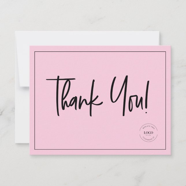 Simple Logo de Société Rose Noir Merci Social  (Devant)