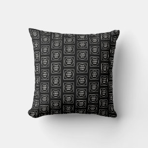 Simple Logo Répétitif Coussin Dégradé Noir Gris