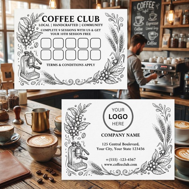 Simple Logo & Texte Carte de Fidélité à poinçonner (Créateur téléchargé)