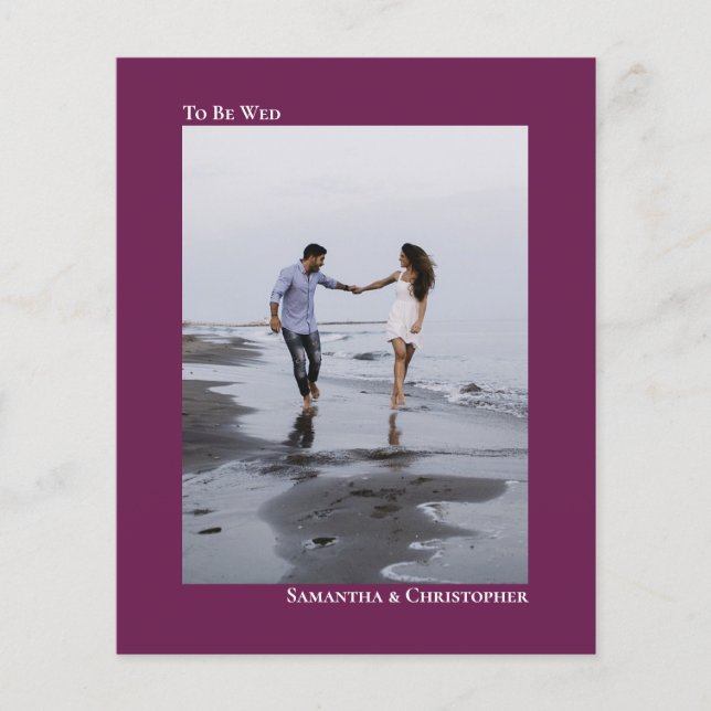 Simple Magenta BUDGET Mariage Photo Invitation (Devant)