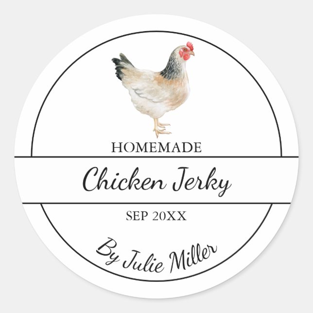 Simple maison de poulet Jerky Étiquette (Devant)