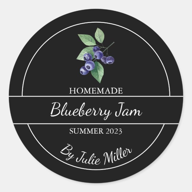 Simple maison Étiquette de confiture de bleuet noi (Devant)