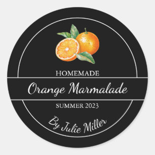 Simple maison orange Étiquette noir