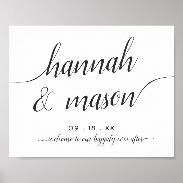 Simple Mariage Affiche de bienvenue tendance Calli (Devant)