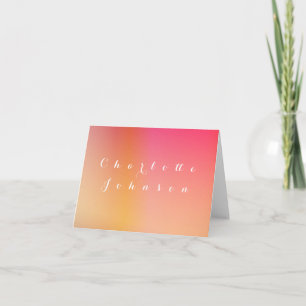 Simple Mariage Modern Sunset Ombre Nom Carte Place