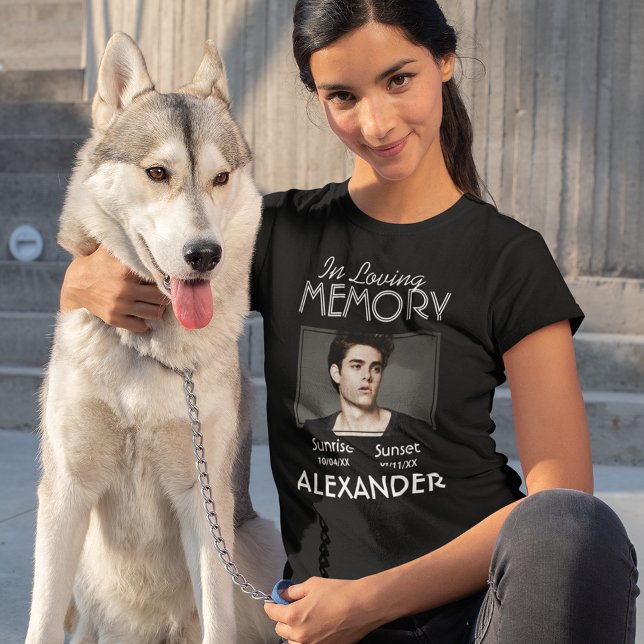 Simple Memorial Funeral Photo T-Shirt (Créateur téléchargé)