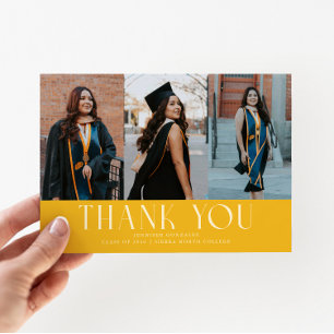 Simple Merci Carte de Remerciement Jaune Multi Pho