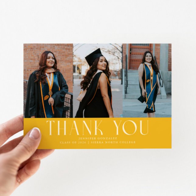 Simple Merci Carte de Remerciement Jaune Multi Pho (Créateur téléchargé)